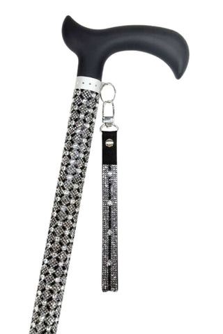 Jacqueline Kent Little Black Dress Collection Adjustable Aluminum Crystal Cane