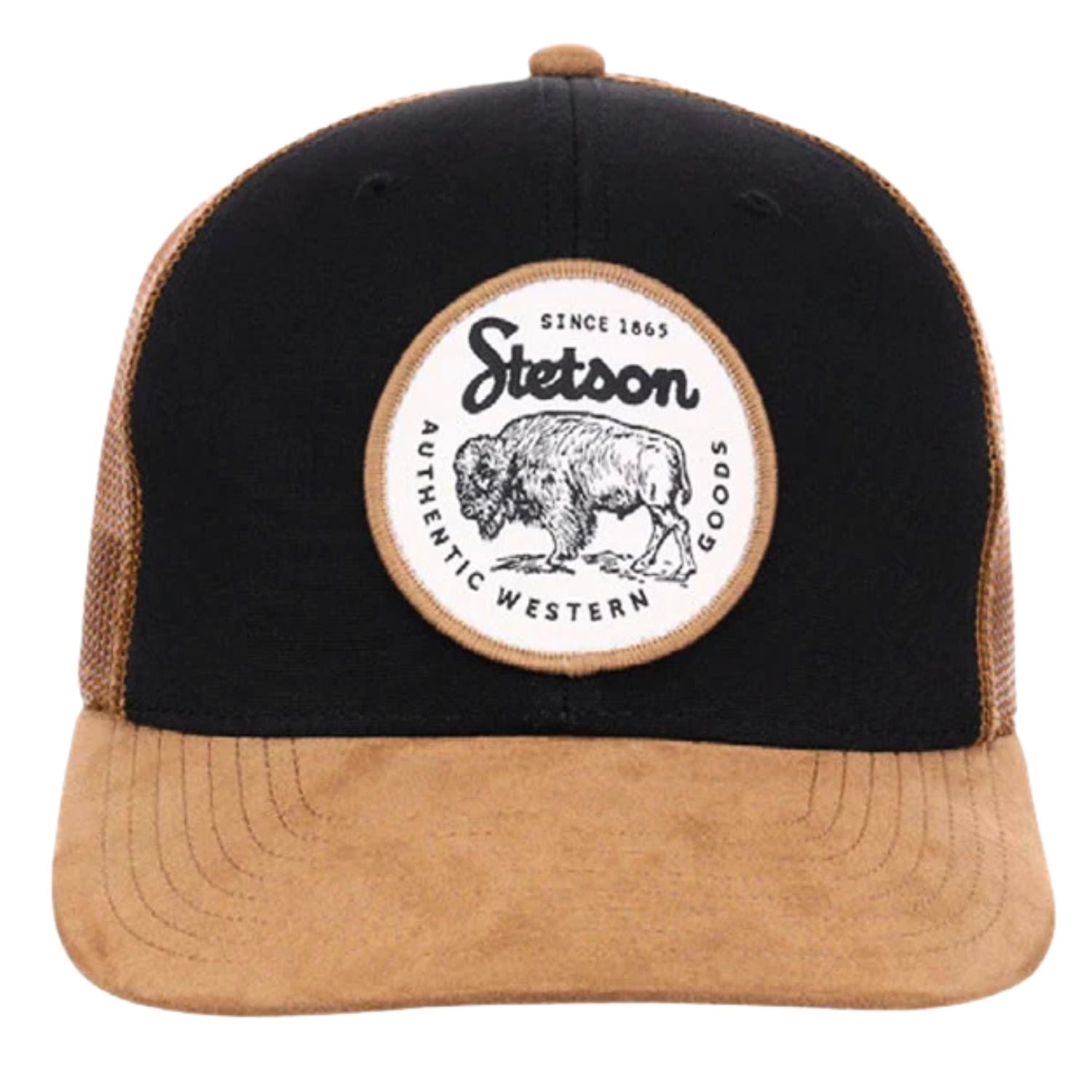 Stetson Mens Bison Patch Logo Adjustable Snapback Trucker Cap Hat