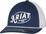 Ariat Mens Flexfit 110 Adjustable Snapback Cap Hat, Navy/White