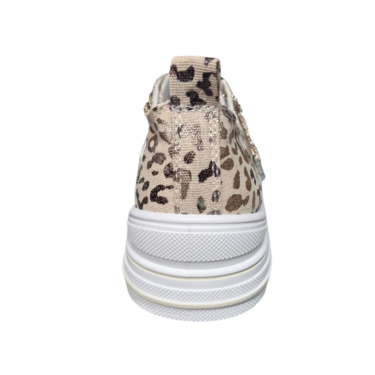 Very G Womens Aman Leopard Lace Up Canvas Sneaker, Natural