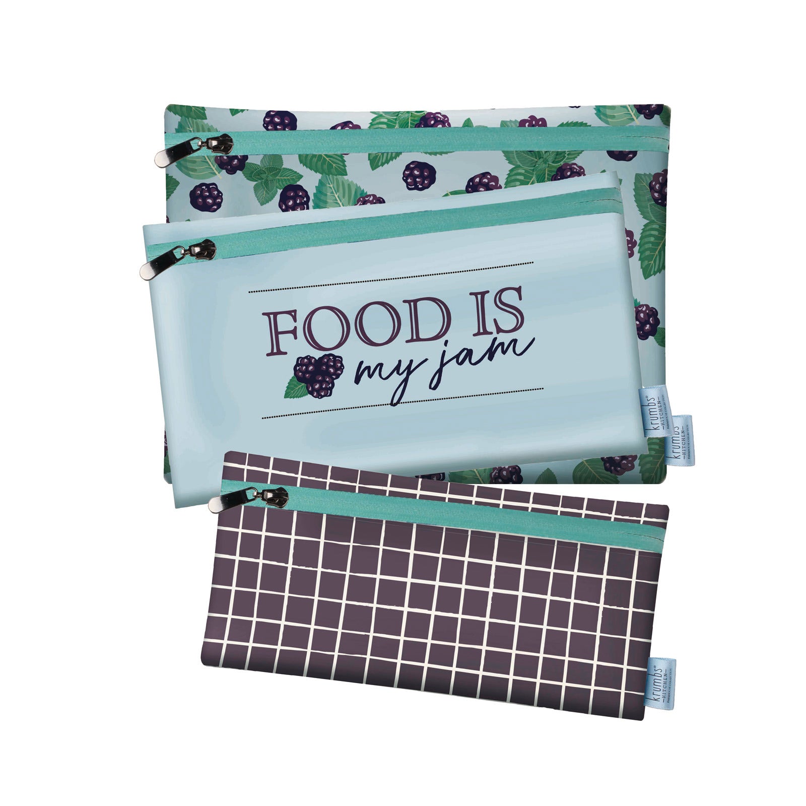 Krumbs Kitchen Farmhouse Fresh Zips 3-Pack Reuseable Storage Bags