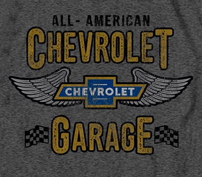 Joe Blow Mens All American Chevrolet Garage Wings Logo Short Sleeve Tee Shirt