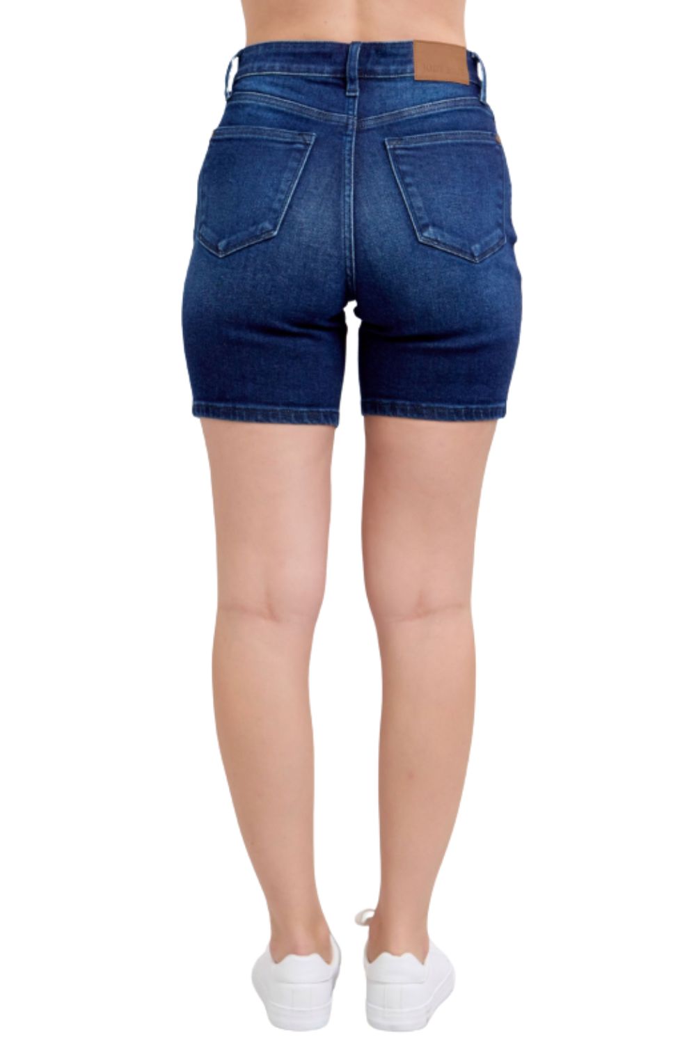 Judy Blue Womens High Waist V-Front Bermuda Denim Shorts