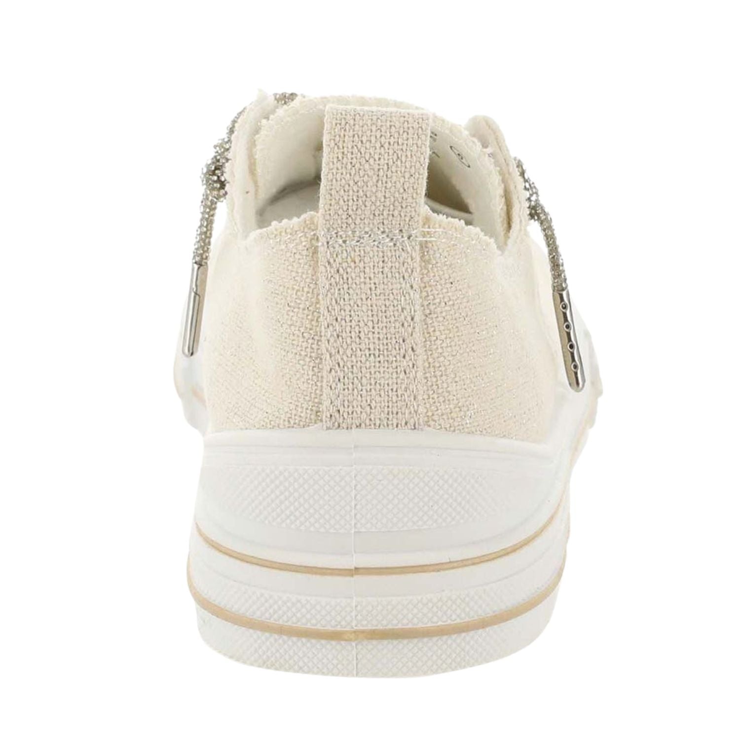 Very G Womens Aman Sparkle Lace Up Canvas Sneaker, Natural