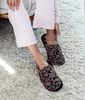 Hello Mello Cat Nap Slippers, Fuzzy Cheetah Print, Cushioned, Slip On