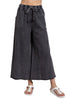 Easel Womens Washed Terry Knit Wide Pants