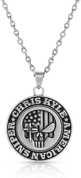 Montana Silversmiths Striker Pendant Chris Kyle Necklace, Silver