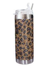 Jacqueline Kent Rhinestone Bling Tumbler, 20 oz Cup with Clear Lid, Straw and a Gift Bag