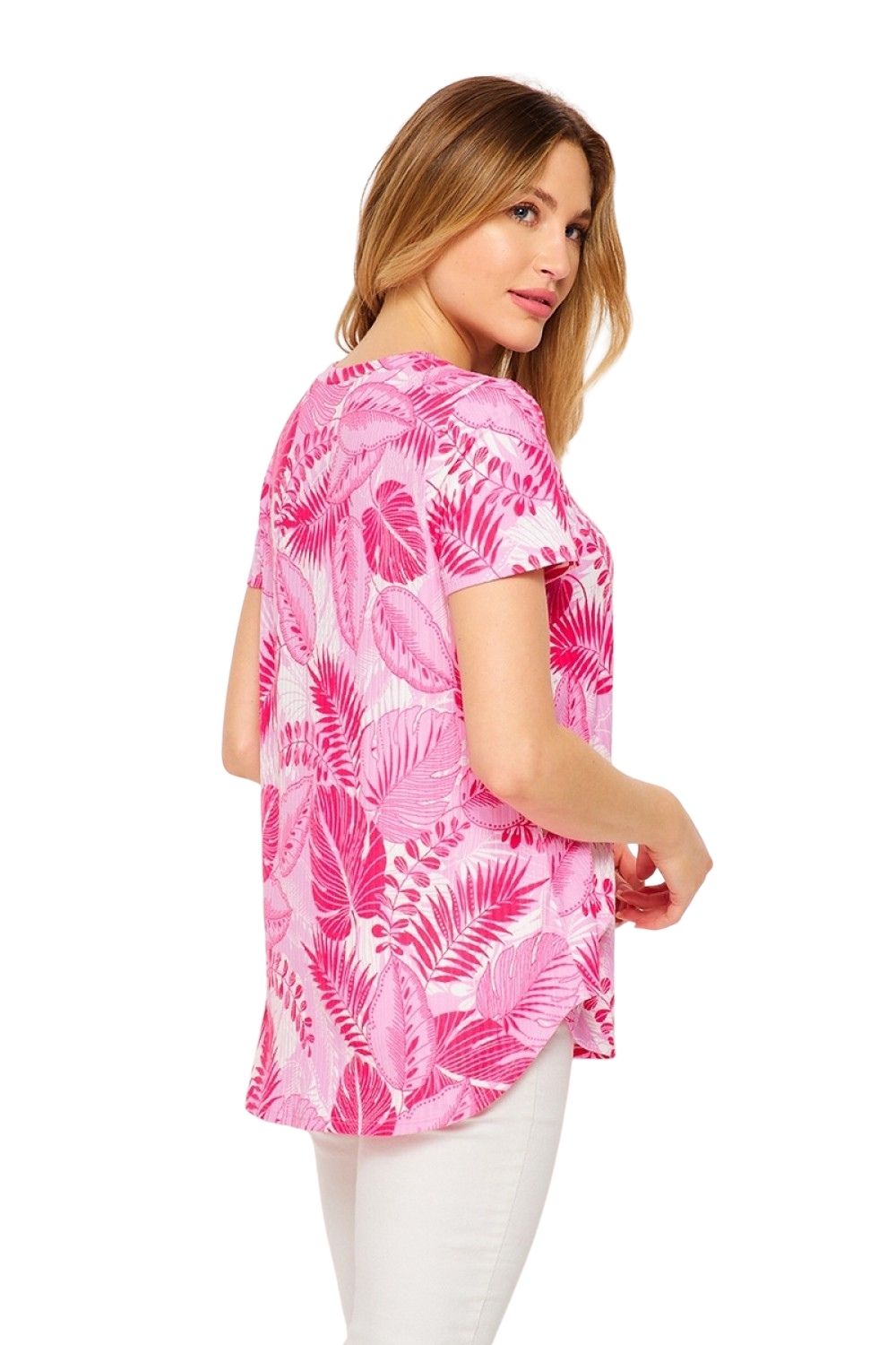 HoneyMe Womens Floral Print Short Sleeve Top