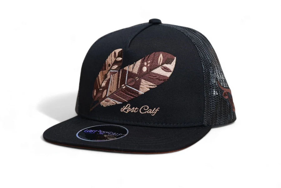 Lost Calf Kids Tribe Brown Flat Bill Mesh Back Hat