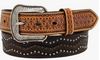 3D Belt Co. Men's Belt 1 1/2 Tooled Studs, Round Concho Brown, 36