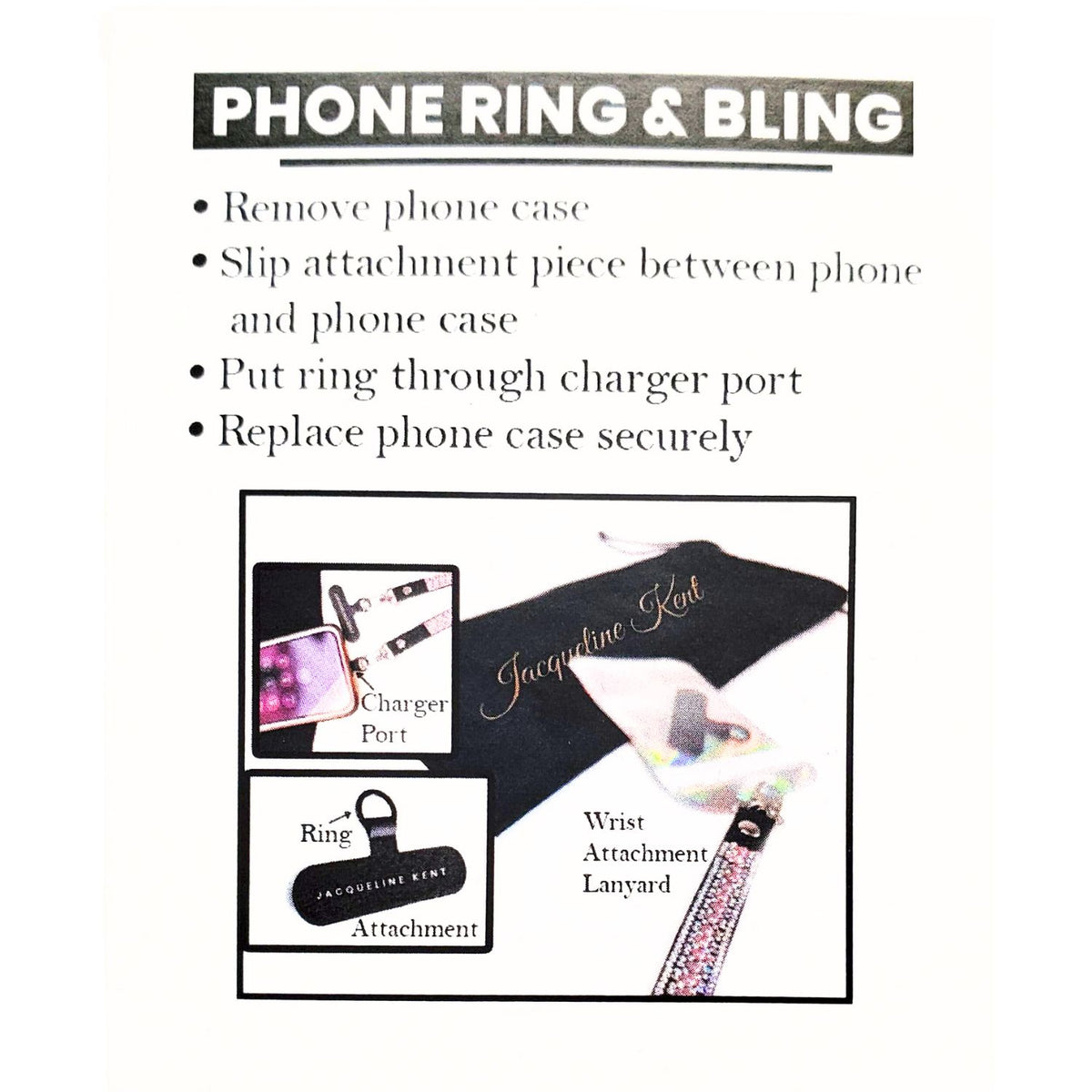 Jacqueline Kent Red White Blue Phone Wrist Strap