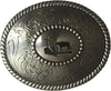 Nocona Men's Western Oval Small Prayer Belt Buckle (Silver)