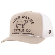 Hooey Mens John Wayne Adjustable Snapback Cap Hat, Tan/White