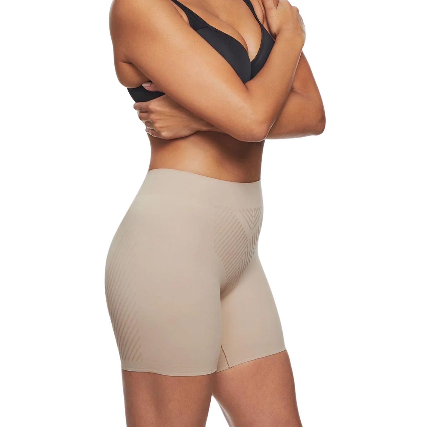 TC Fine Intimates Iconic Core Mid-Thigh Shaping Short with Rear Lift- Stucco