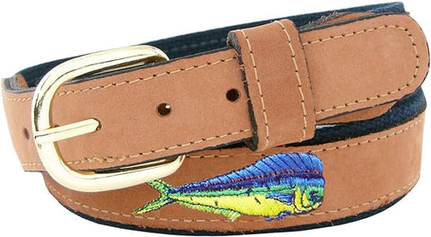 Ariat Mens Straight Floral Buckle Embossed Leather Belt