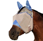 Cashel Crusader Horse Fly Mask, Standard with Ears, Military Support, Blue