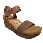 Very G Womens Devon Wedge Heel Platform Sandal, Tan