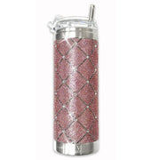 Jacqueline Kent Crystal Cross 20 oz Crystal Drink Tumbler, Pink/Silver