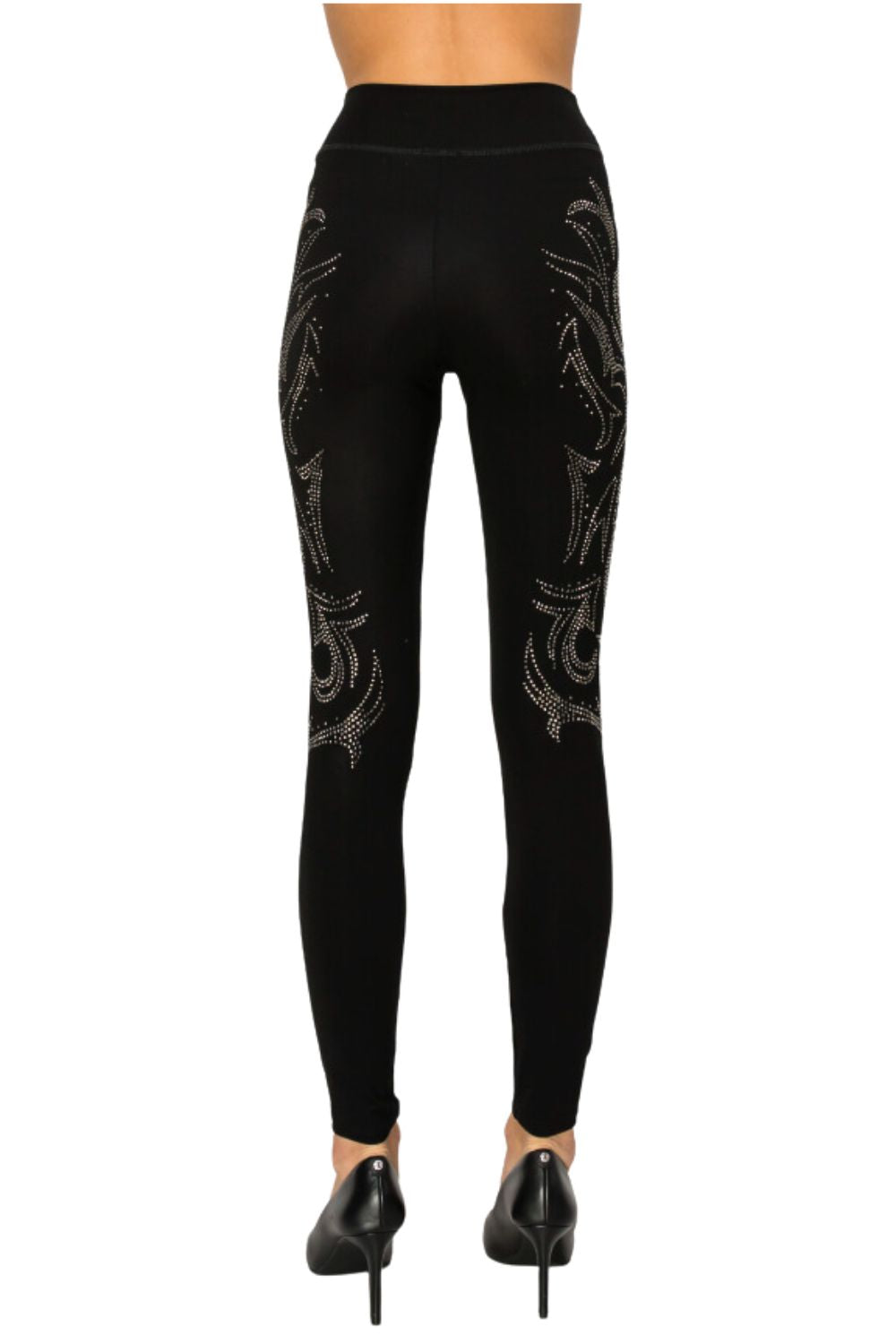 Vocal Womens Rhinestone Ankle Legging