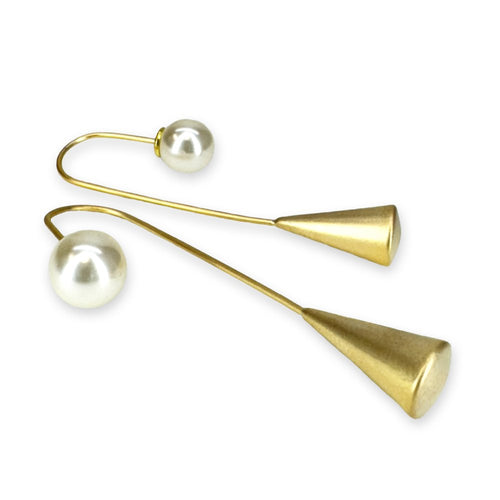 Jacqueline Kent Small Pearl Drop Gold Earrings