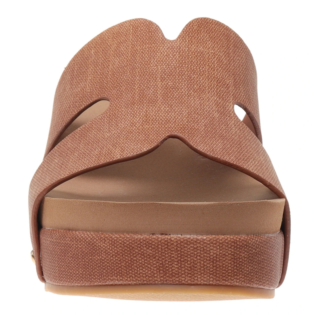 Pierre Dumas Womens Vivian-1 Wedge Heel Studded Sandals- New Tan