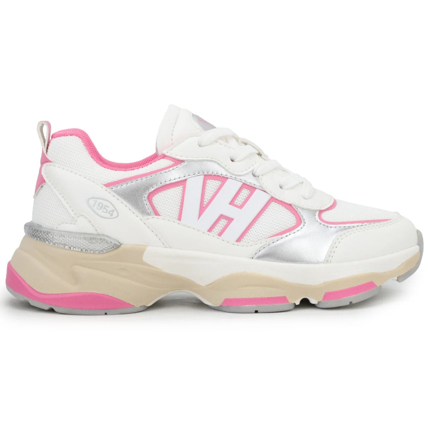 Vintage Havana Womens Dash 6 Sneakers, White/Silver/Pink