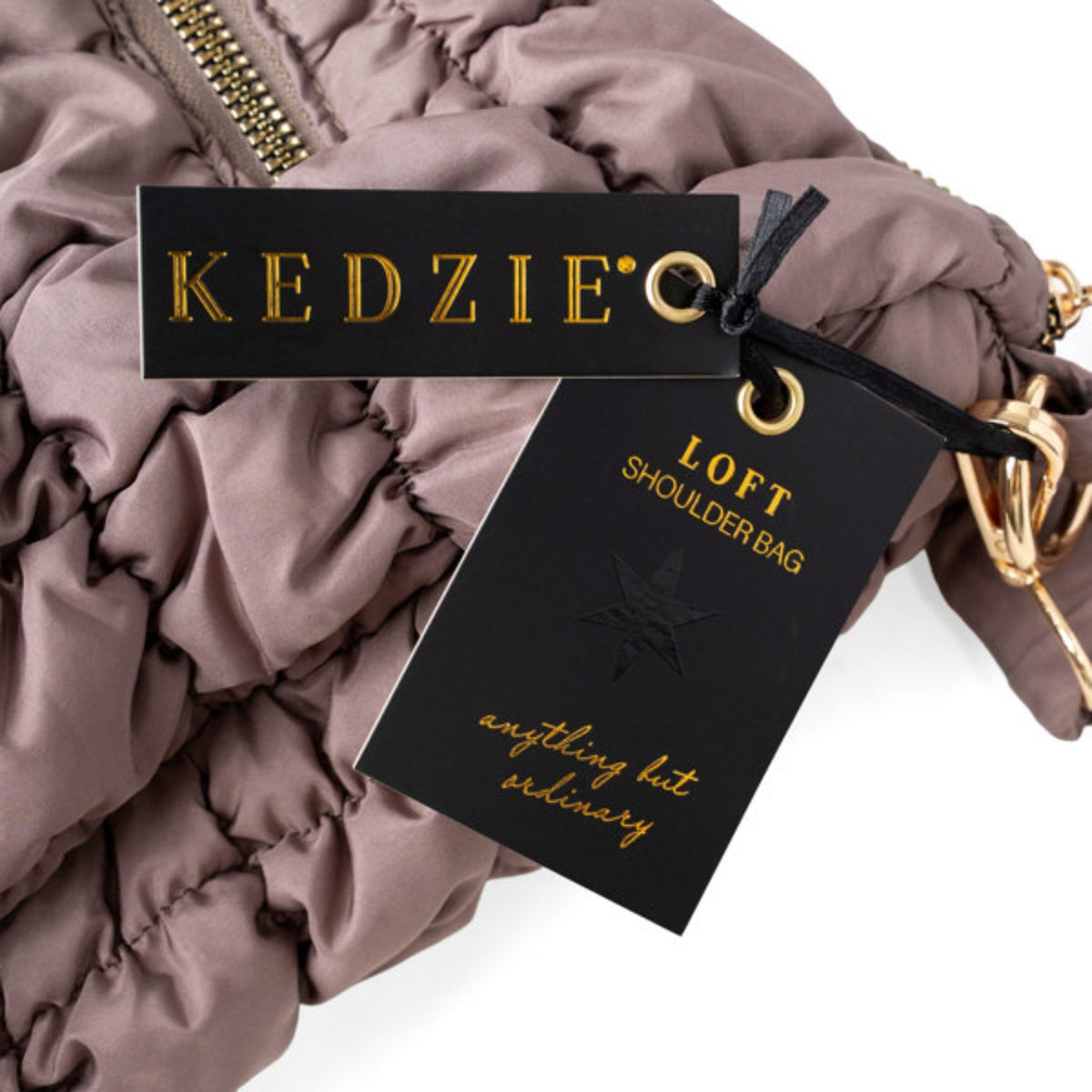 Kedzie Loft Women's Quilted Puffer Shoulder Bag with Removable Strap