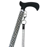 Jacqueline Kent Adjustable Crystal Rhinestone Fashion Walking Cane, Silver Black