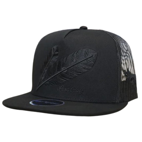 Lost Calf Mens Blackout Tribe Flat Bill Adjustable Snapback Cap Hat