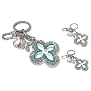 Jacqueline Kent Crystal Clover Purse Charm Keychain