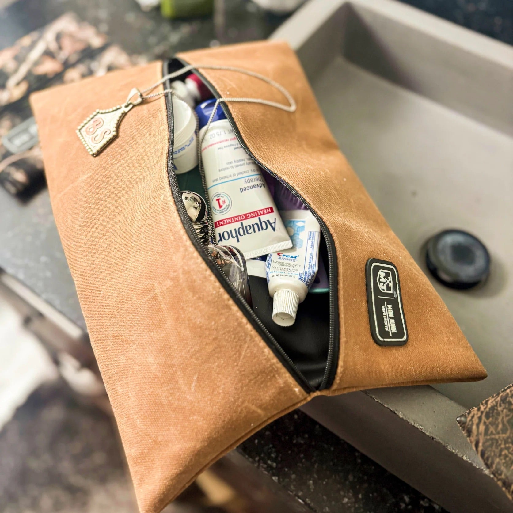 Makeup Junkie Man Junk The Working Man Canvas Travel Toiletry Bag- Medium