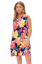 Dear Scarlett Womens Lizzy Sleeveless Relaxed Tank Dress, Navy