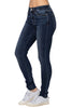 Judy Blue Womens Mid Rise Vintage Raw Hem Skinny Jeans