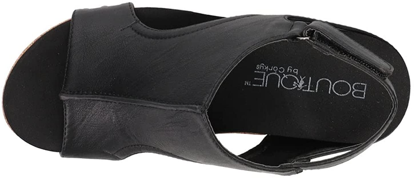 Corkys Boutique Womens Carley Faux Leather Wedge Heel Sandals