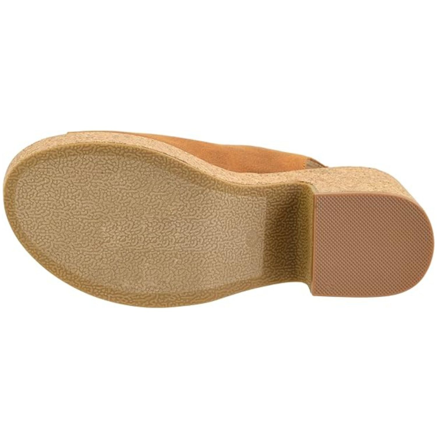 Corkys Womens Miss Behavin Faux Leather Chunky Block Heel, Camel