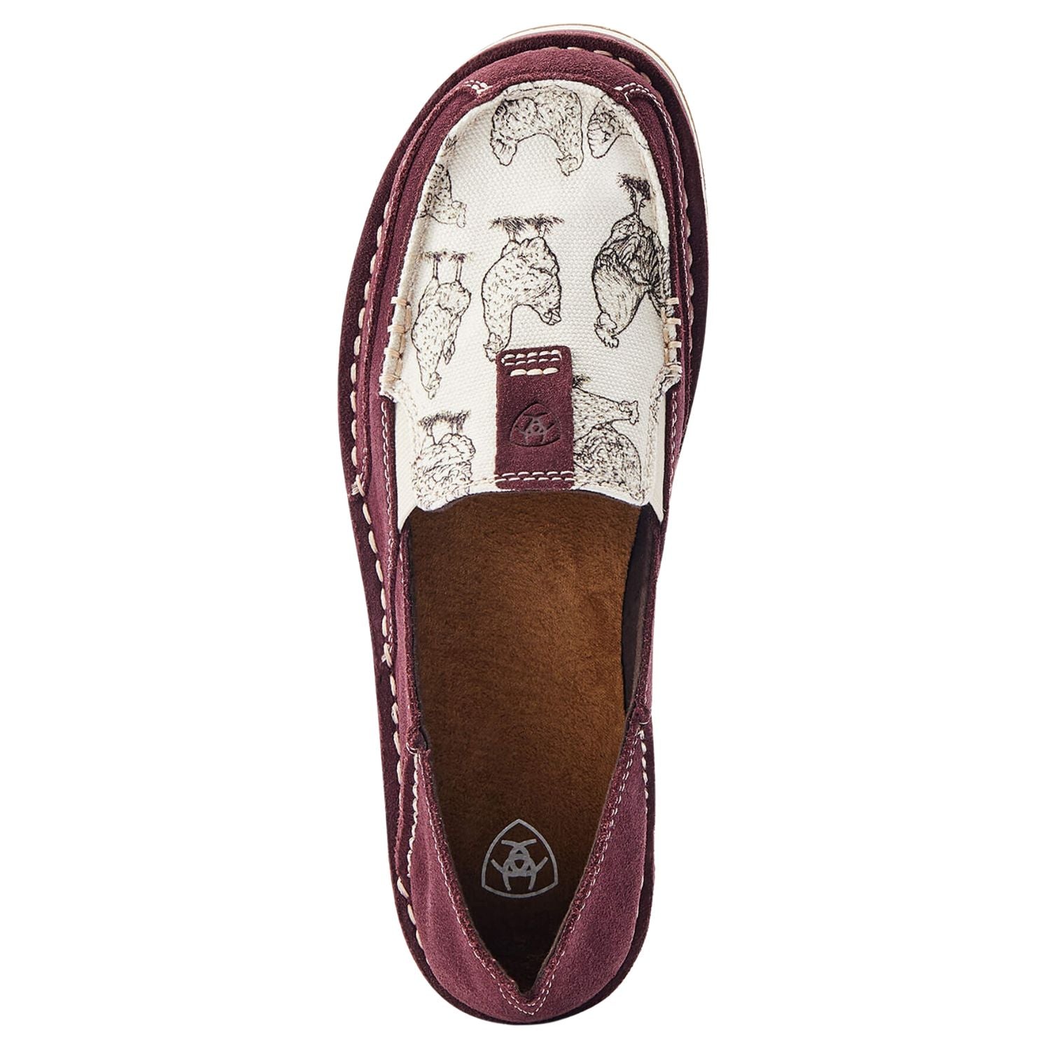 Ariat Womens Cruiser Wine Henhouse Casual Slip-On Shoe