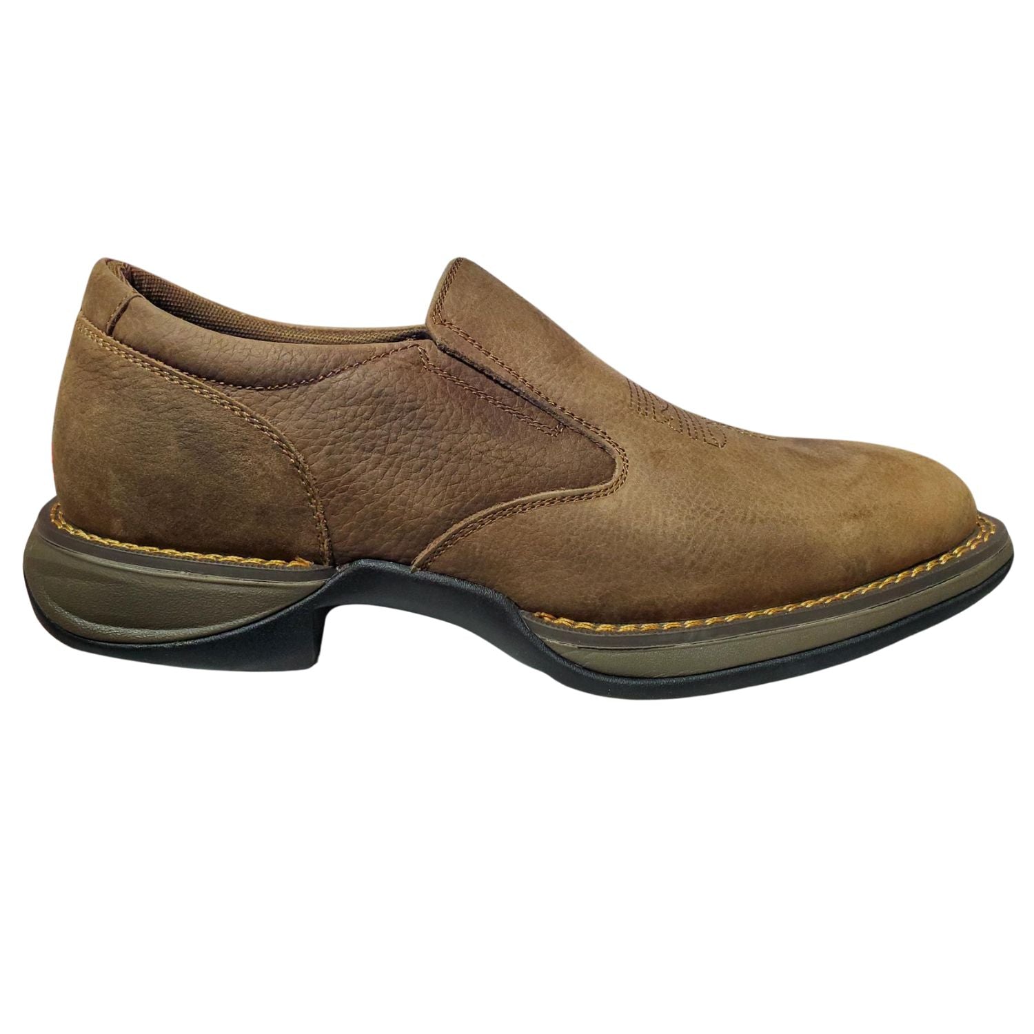 Roper Mens Wilder Leather Slip On Square Toe Shoes, Vintage Tan