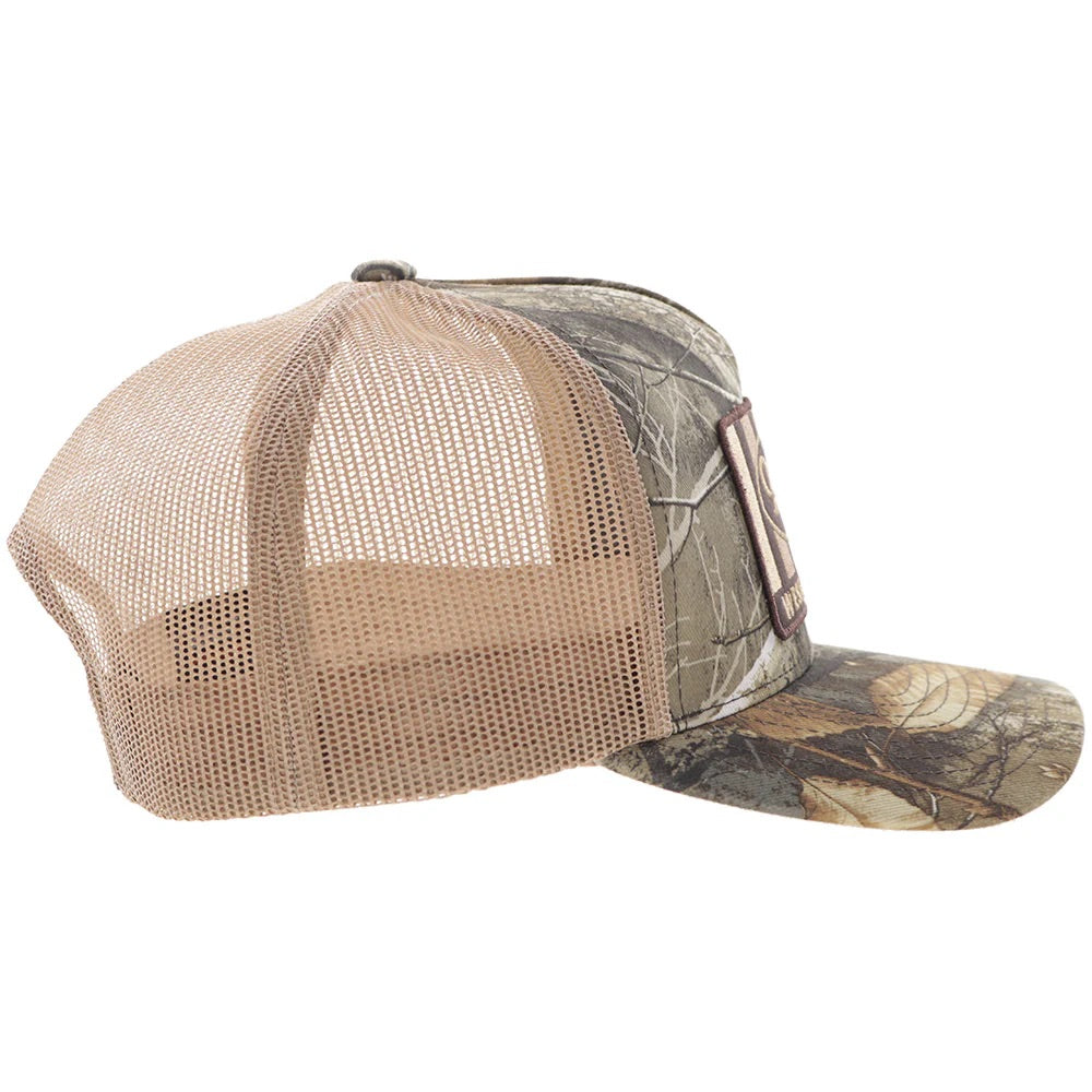 Hooey Mens Sudan RealTree Edge Camo Trucker Hat With Patch- Camo/Tan