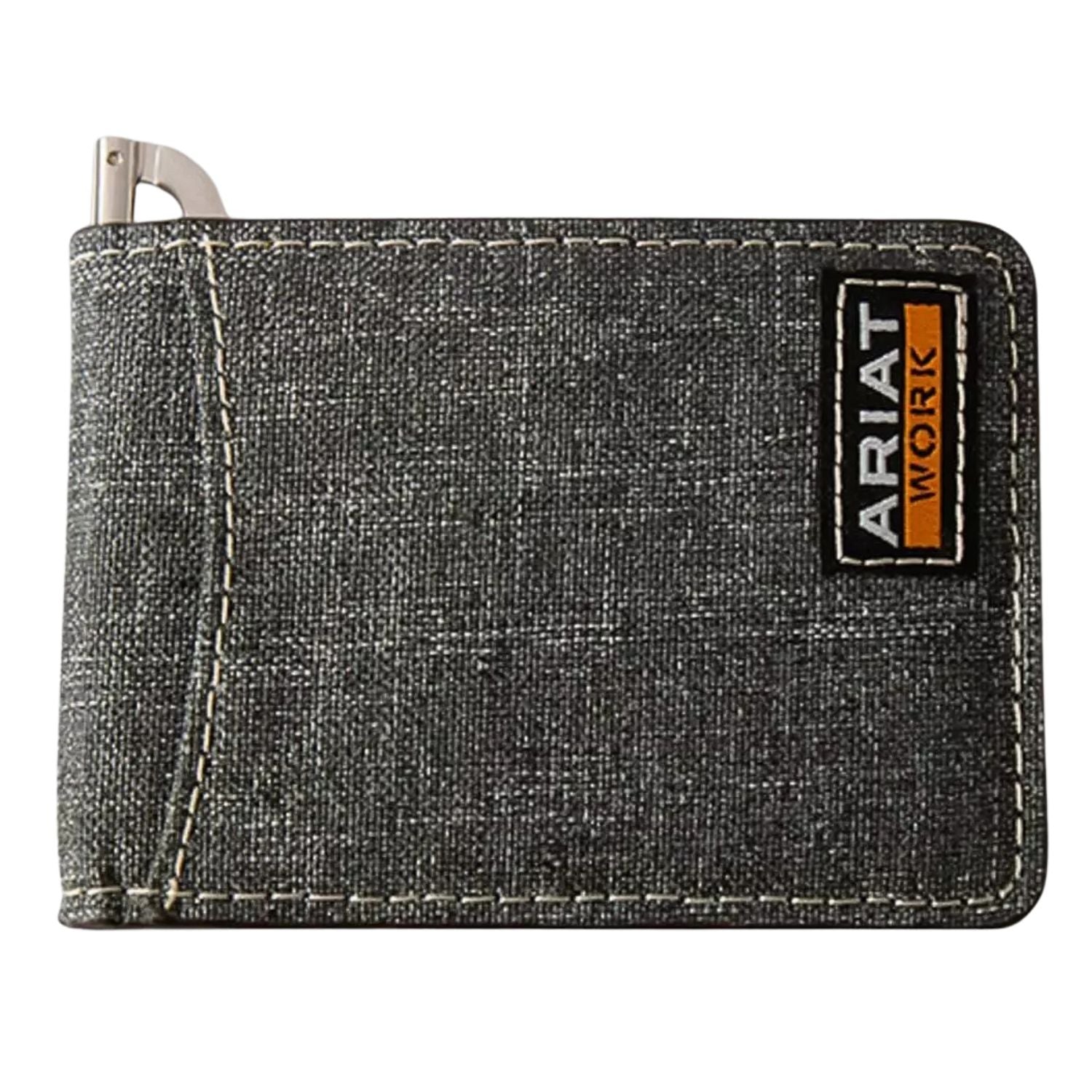 Ariat Work Mens RFID Mesh Interior Money Clip Bifold Wallet
