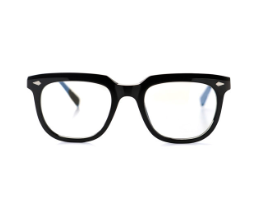 Optimum Optical Readers, Square Black Frames with Silver Accents, COLLINS