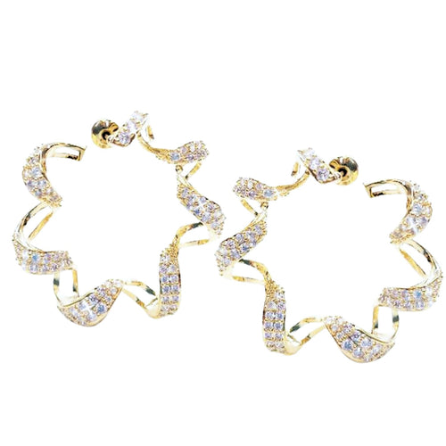 Jacqueline Kent Curled Crystal Earrings