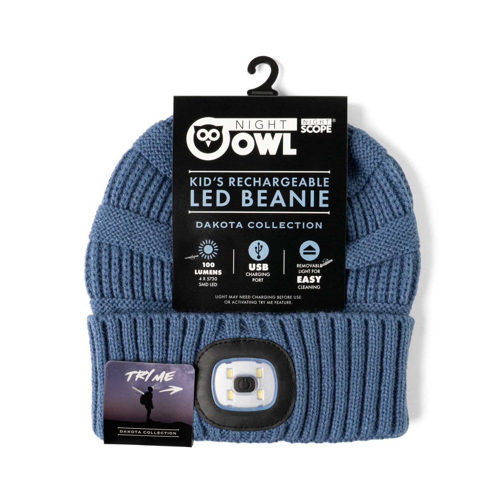 Night Scope Kid's Dakota Rechargeable LED Light Up Knitted Beanie Hat
