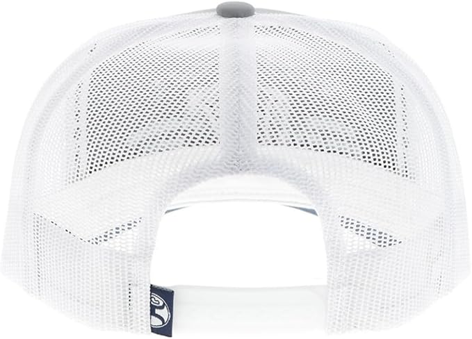 Hooey Mens Rank Stock Logo Adjustable Snapback Trucker Cap Hat, Grey/White