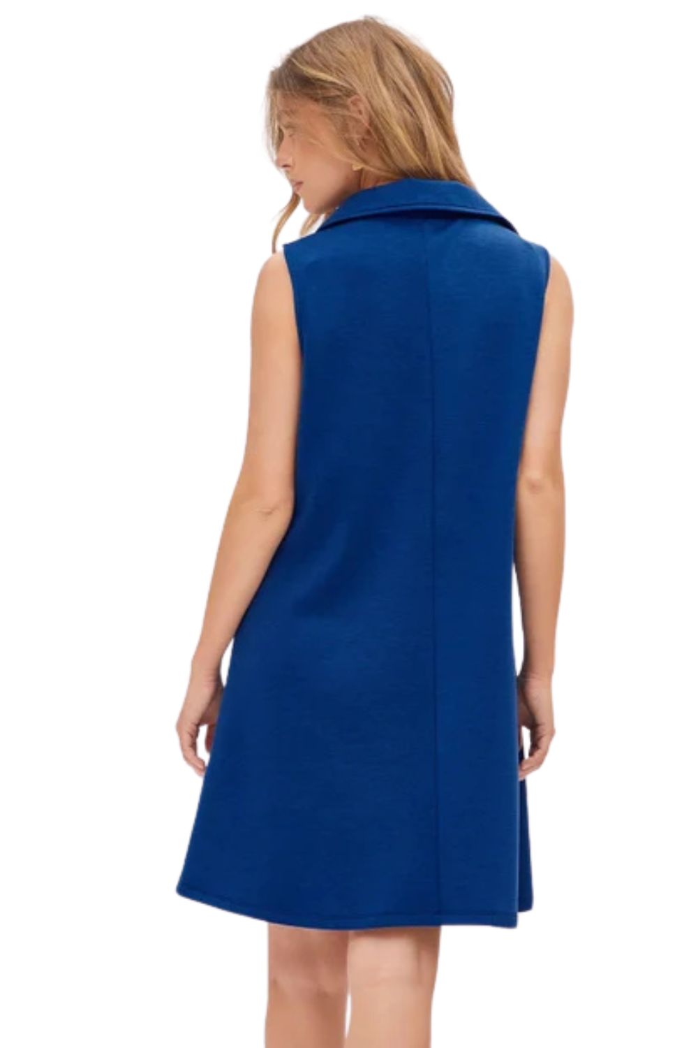 Dear Scarlett Womens Cruise Sleeveless Travel Dress, Azure Navy