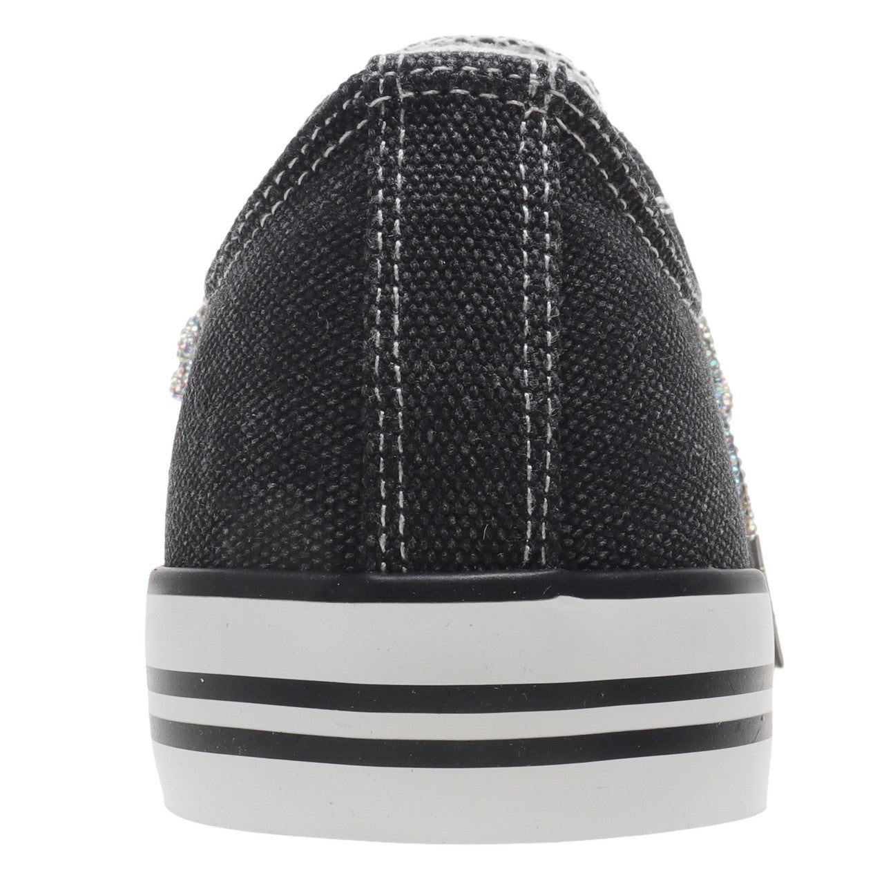 Outwoods Womens Logan 8 Canvas Low Top Sneaker with Sparkle Laces (Black)