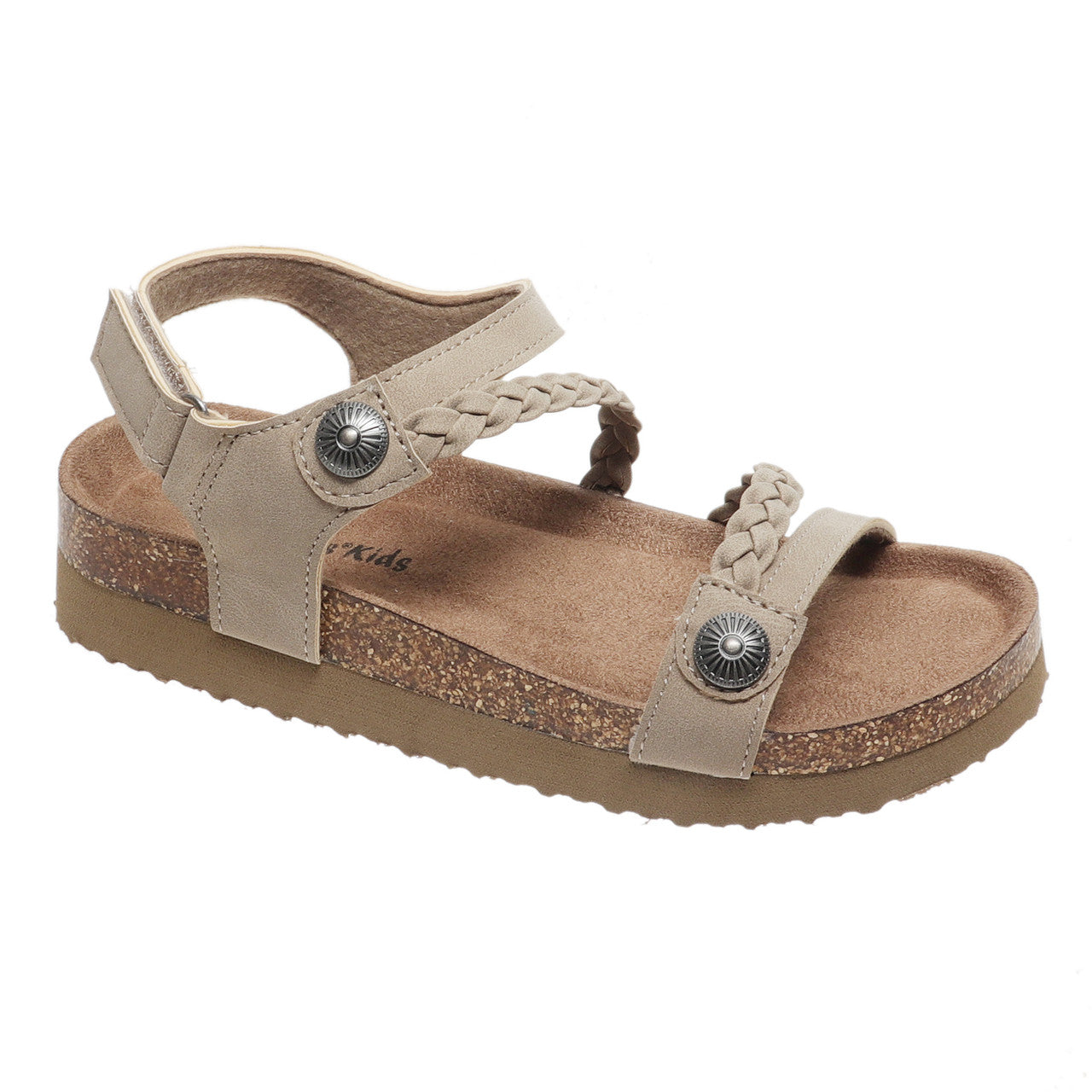 Outwoods Kids Prime-5 Hook and Loop Fashion Sandal, Taupe