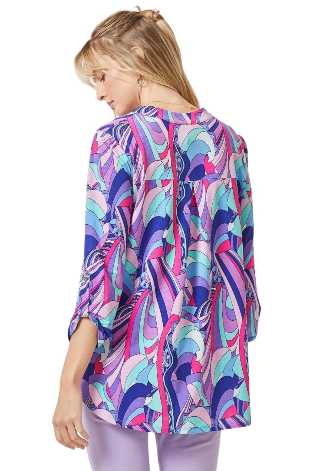 Dear Scarlett Womens Lizzy Relaxed Flowy High Low Blouse