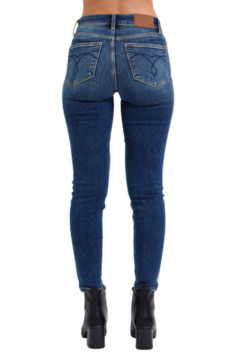 Judy Blue Womens Mid Rise Thermal Denim Skinny Jeans
