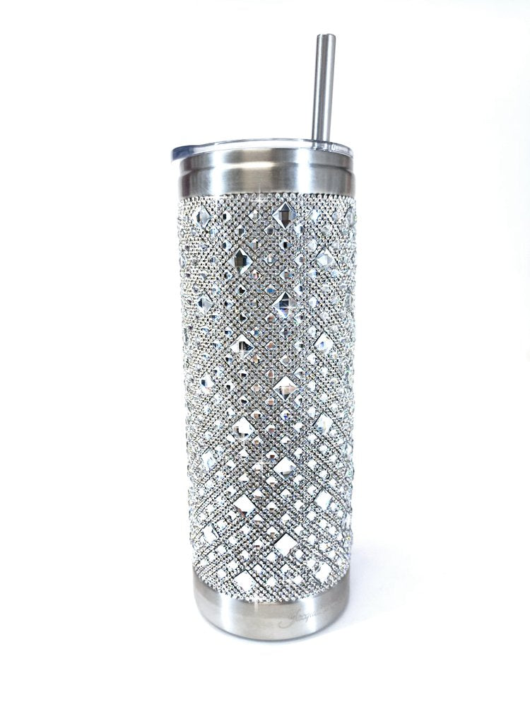 Jacqueline Kent Rhinestone 20oz Bling Tumbler with Clear Lid, Straw and Gift Bag
